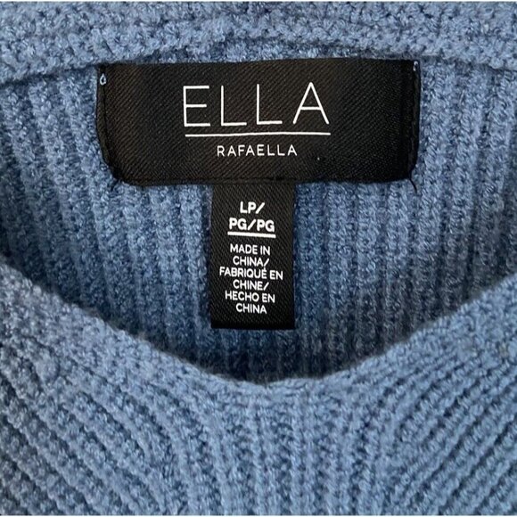 NWT Ella Rafaella Sweater Pullover Blue Size Large Petite LP New - Picture 2 of 4